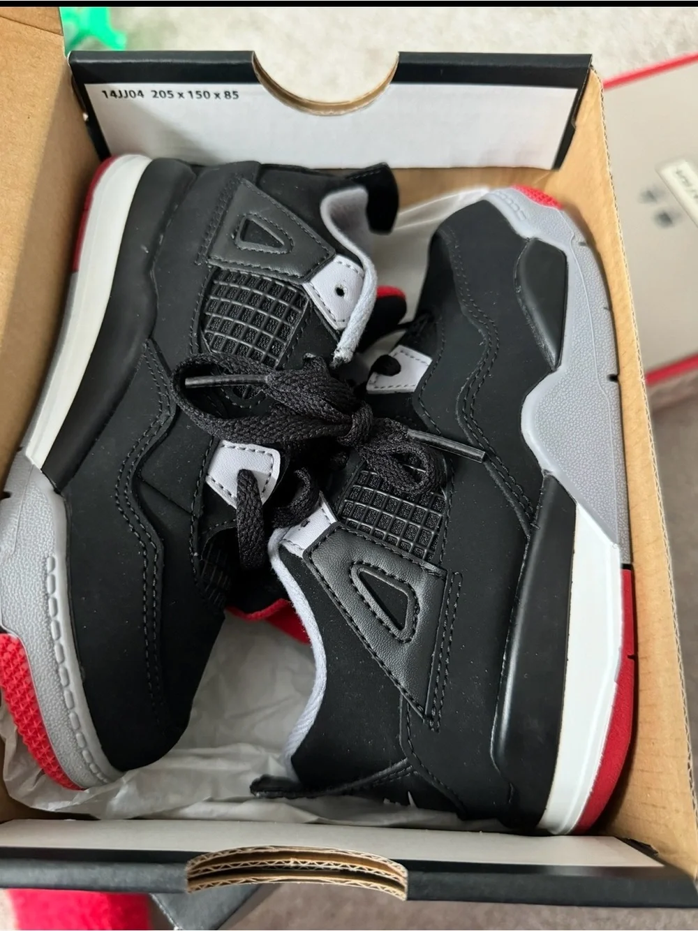 Jordan Kids' Black, Grey & Red Sneakers